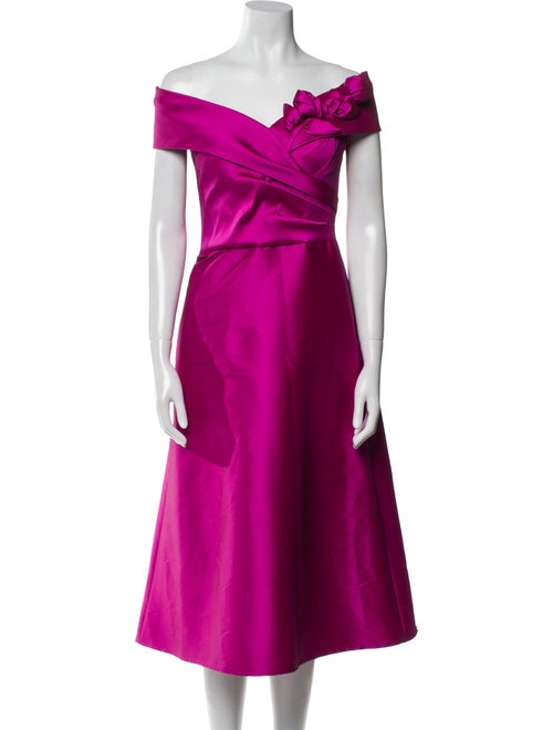 Teri Jon by Rickie Freeman One-Shoulder Midi Length Dress