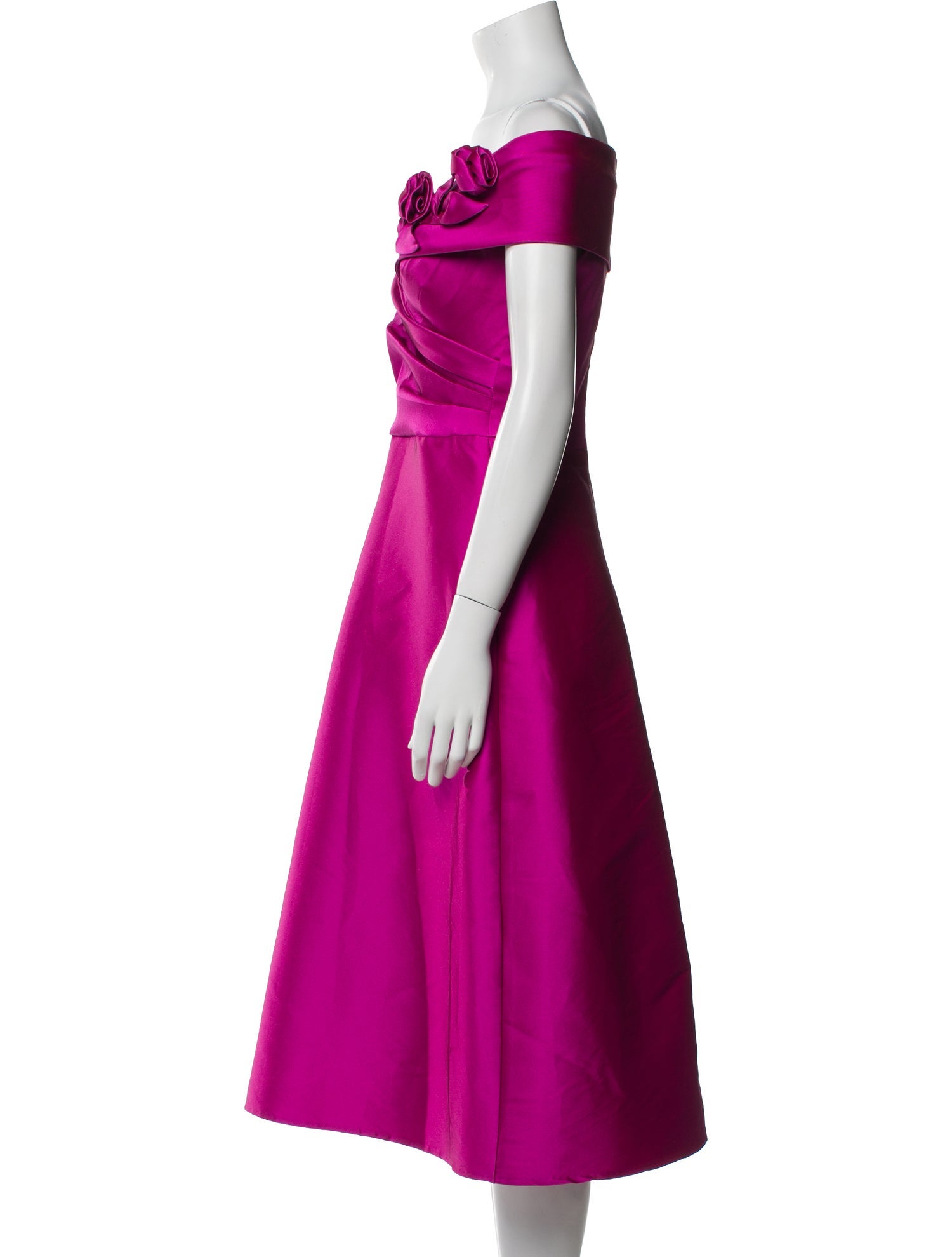 Teri Jon by Rickie Freeman One-Shoulder Midi Length Dress