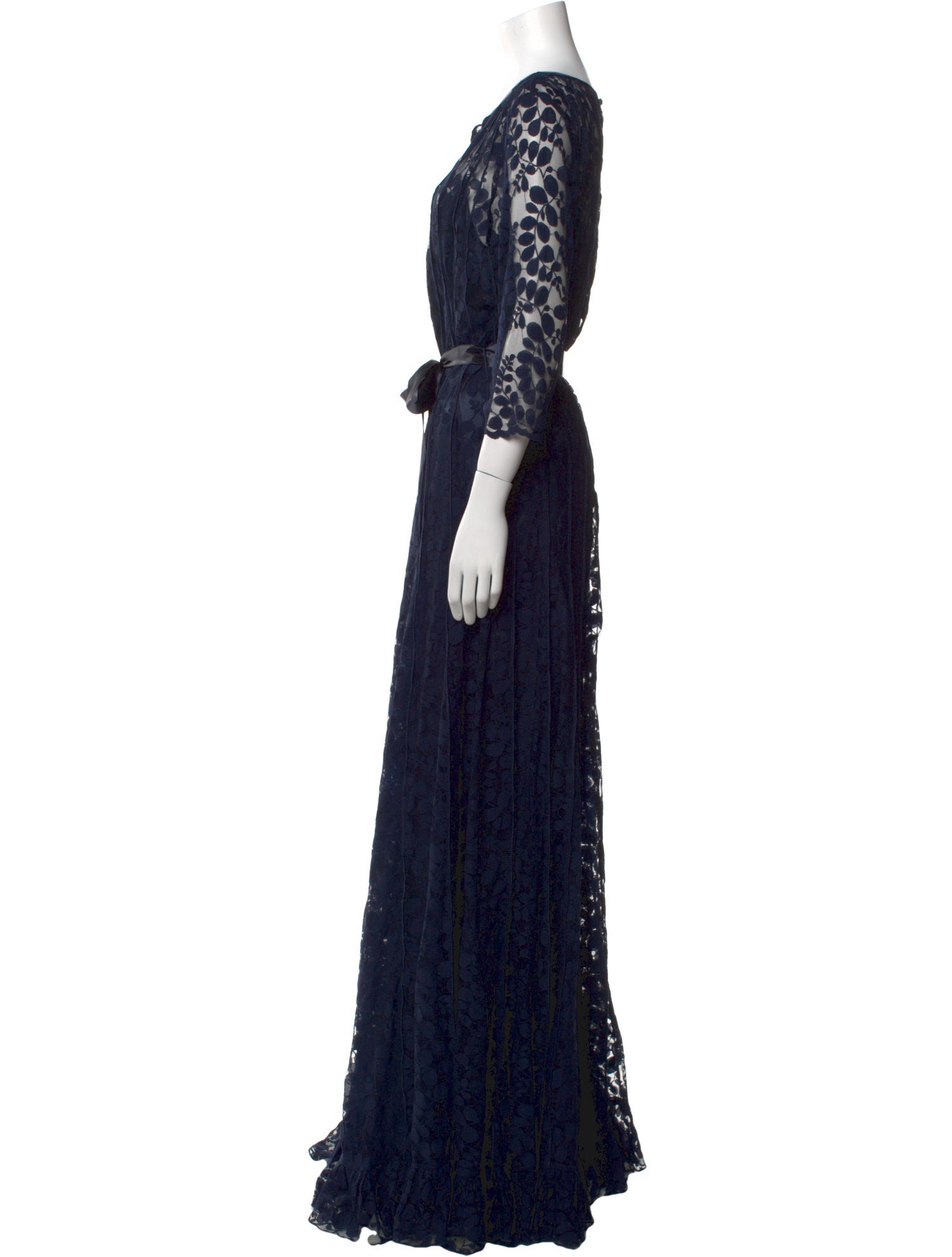 Teri Jon by Rickie Freeman Lace Pattern Long Dress w/ Tags
