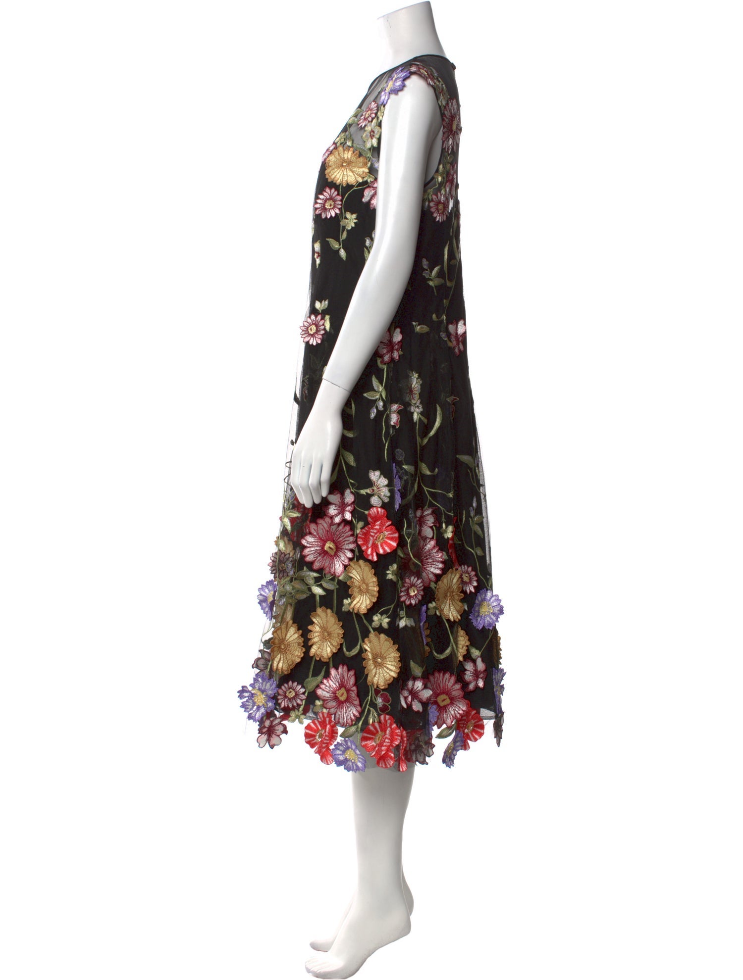 Teri Jon by Rickie Freeman Floral Print Midi Length Dress w/ Tags