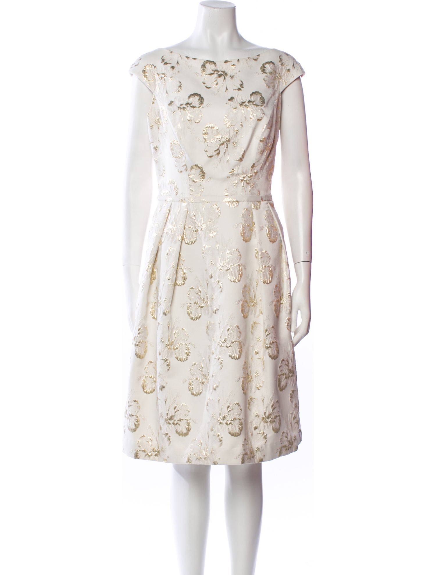 Teri Jon by Rickie Freeman Bateau Neckline Knee-Length Dress w/ Tags