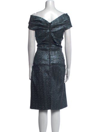 Teri Jon by Rickie Freeman Cowl Neck Midi Length Dress