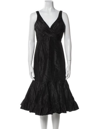 Teri Jon by Rickie Freeman Silk Midi Length Dress