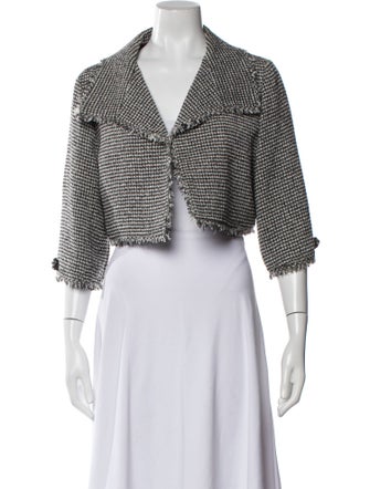 Teri Jon by Rickie Freeman Houndstooth Print Bolero