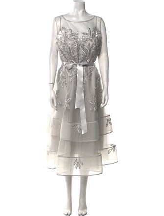 Teri Jon by Rickie Freeman Lace Pattern Long Dress