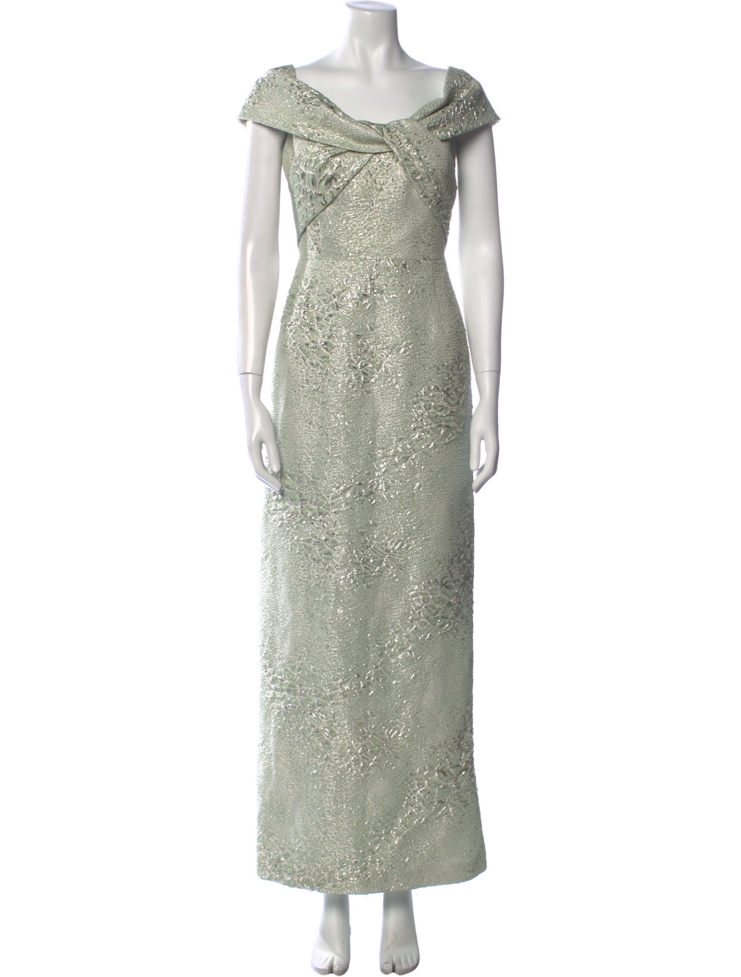 Teri Jon by Rickie Freeman Cowl Neck Long Dress