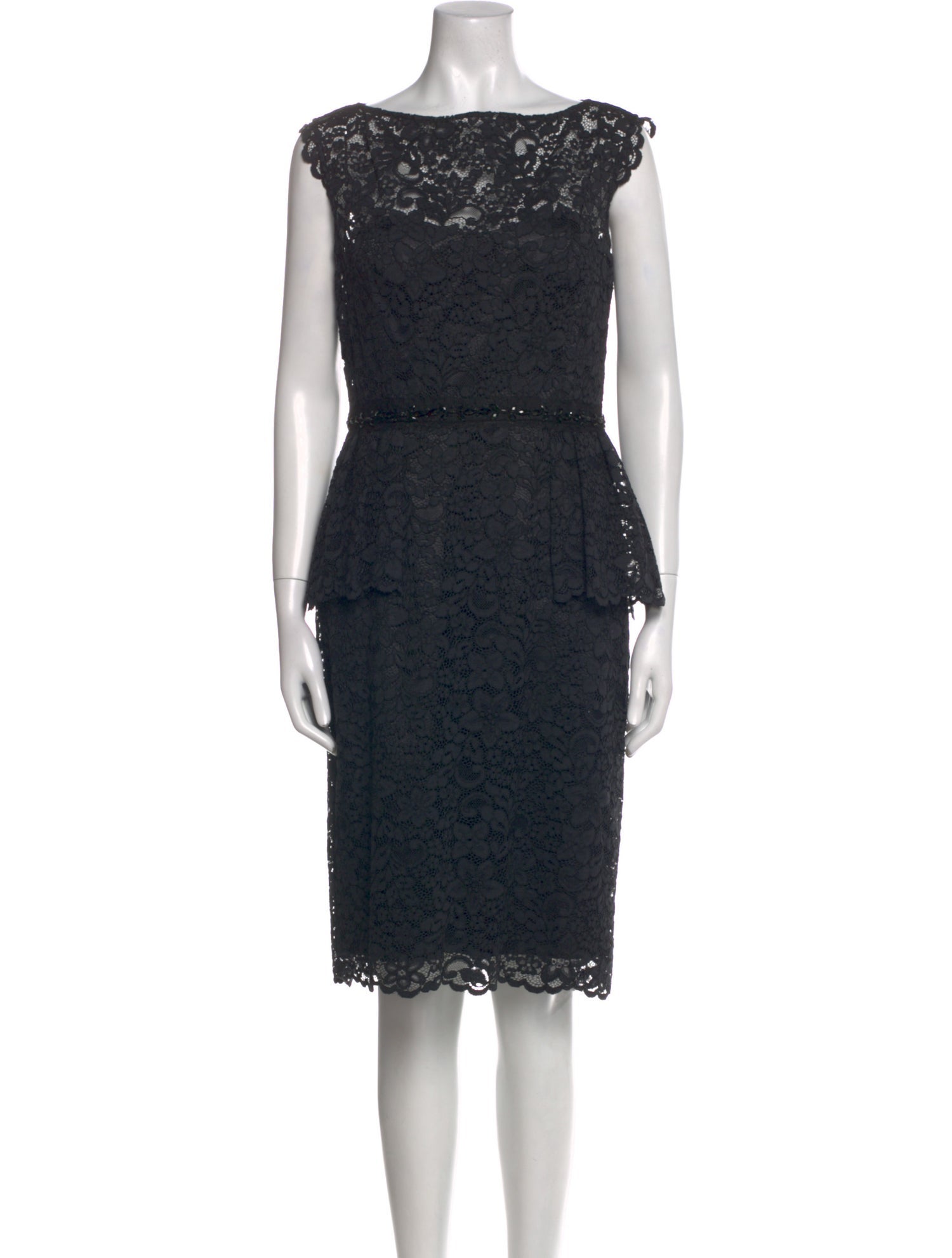 Teri Jon by Rickie Freeman Lace Pattern Knee-Length Dress