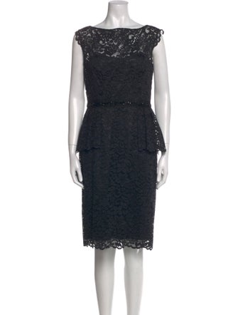 Teri Jon by Rickie Freeman Lace Pattern Knee-Length Dress