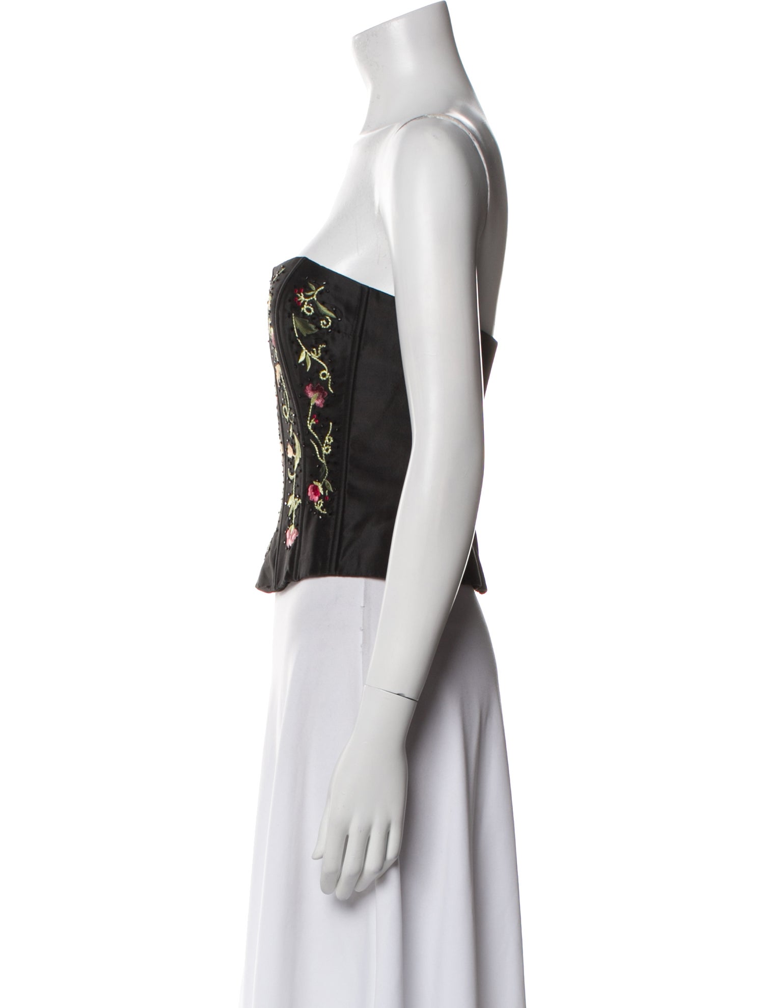 Teri Jon by Rickie Freeman Silk Floral Print Crop Top