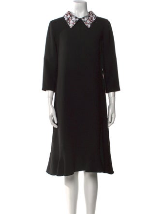 Teri Jon by Rickie Freeman V-Neck Midi Length Dress