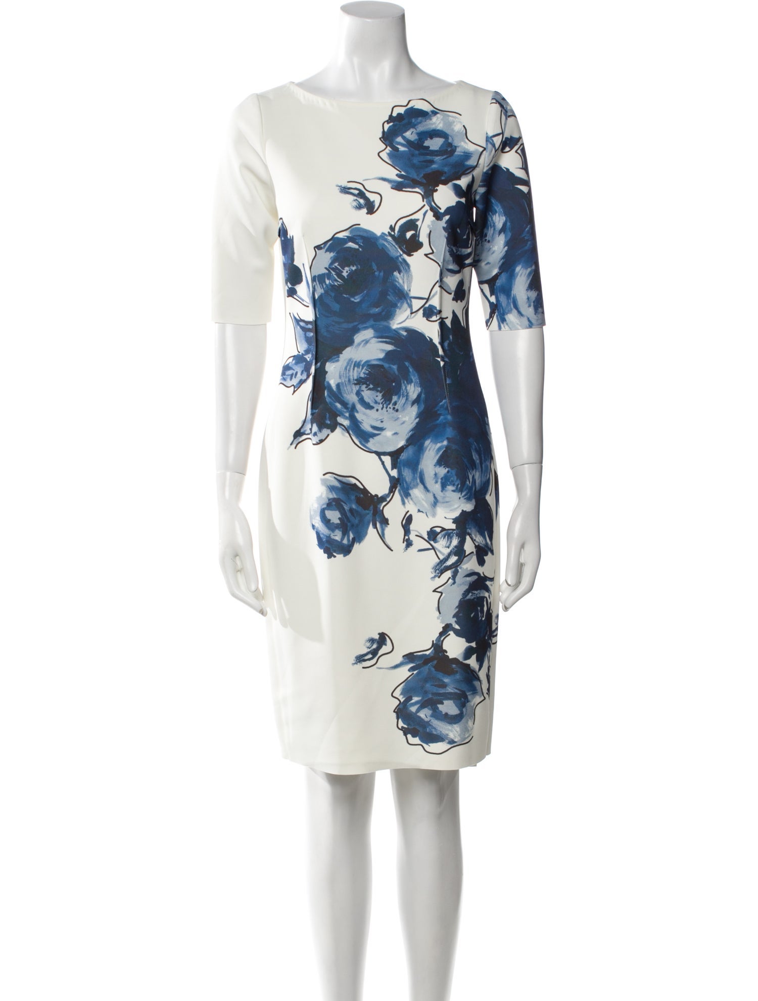 Teri Jon by Rickie Freeman Floral Print Knee-Length Dress