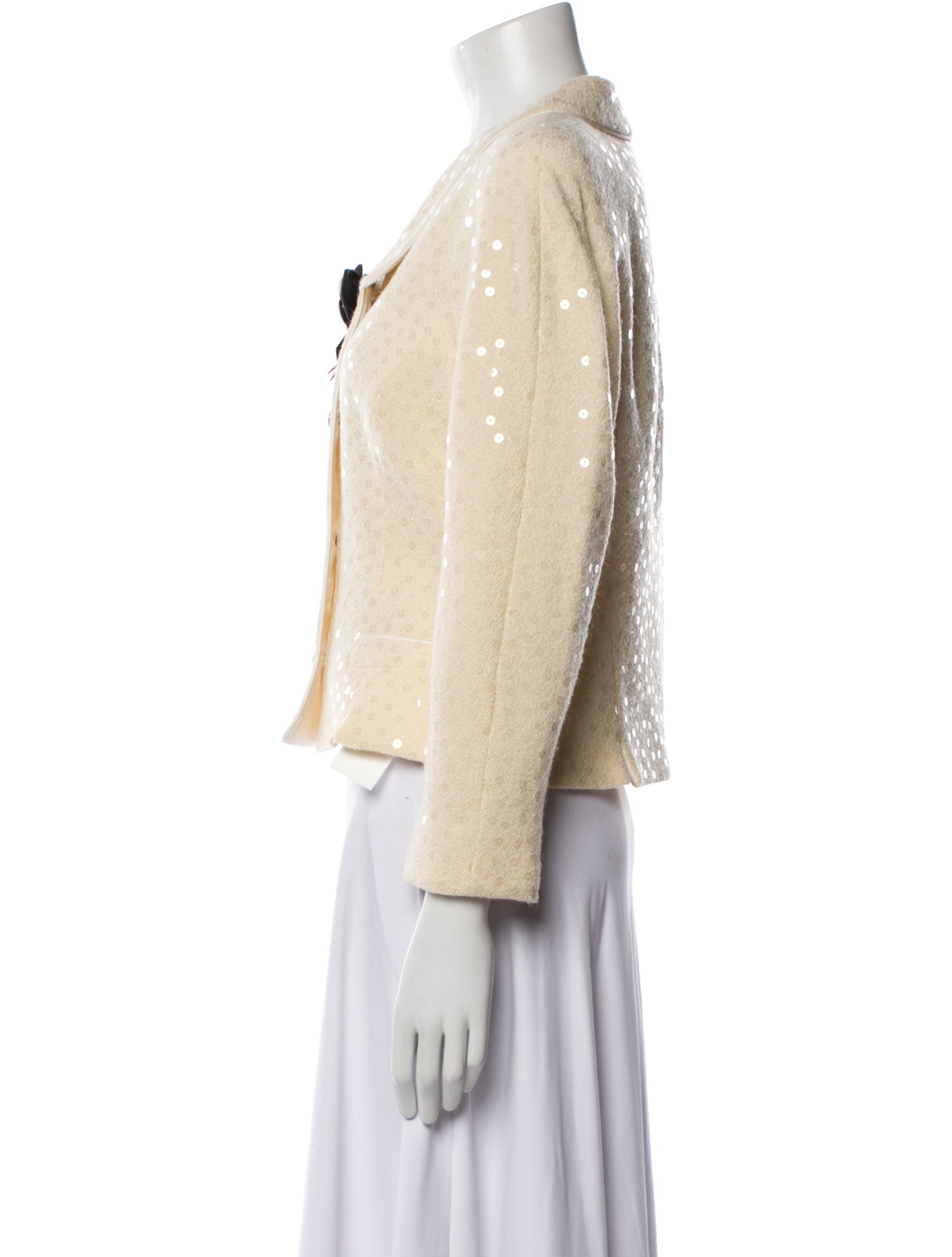 Teri Jon by Rickie Freeman Wool Tweed Pattern Evening Jacket