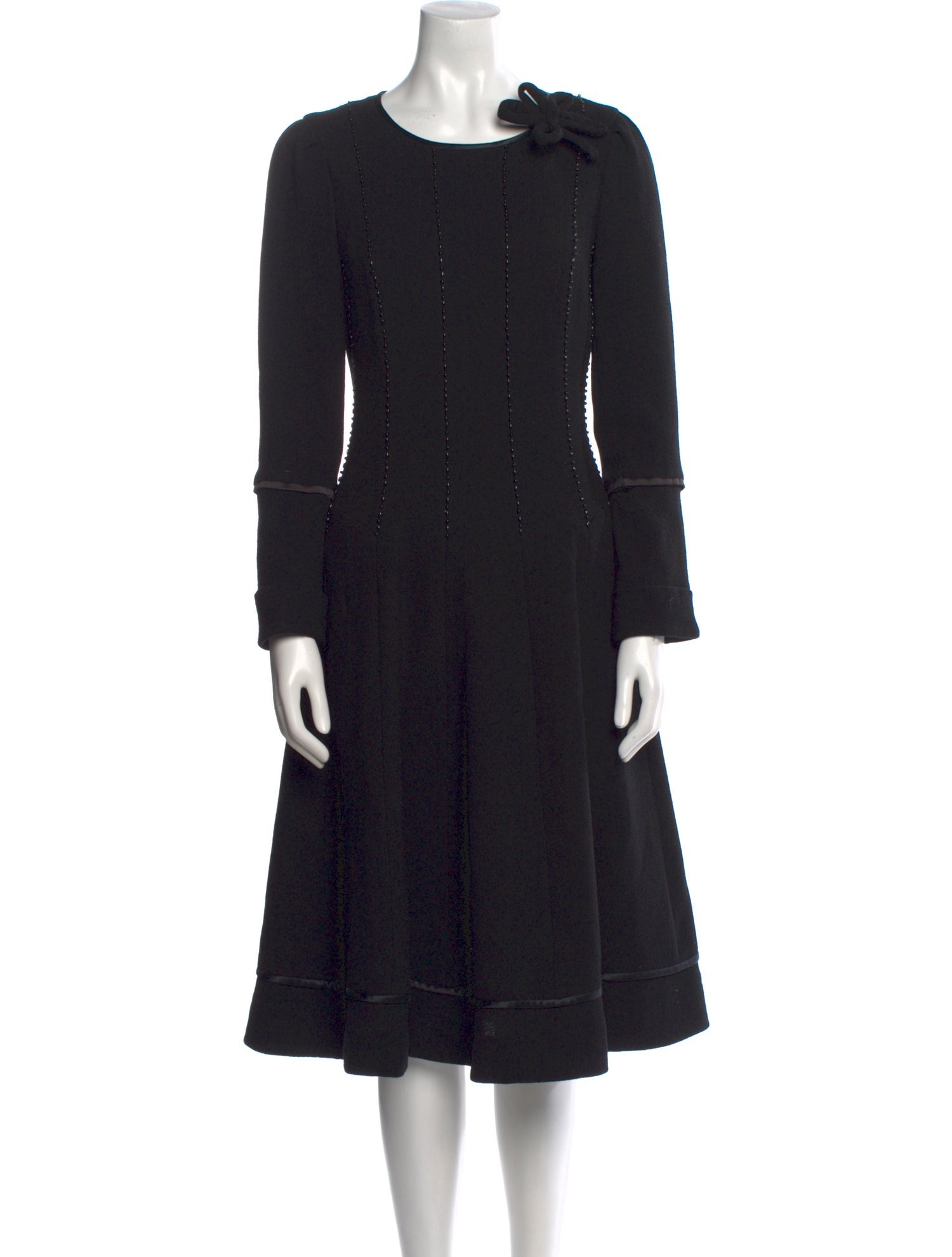 Teri Jon by Rickie Freeman Wool Midi Length Dress