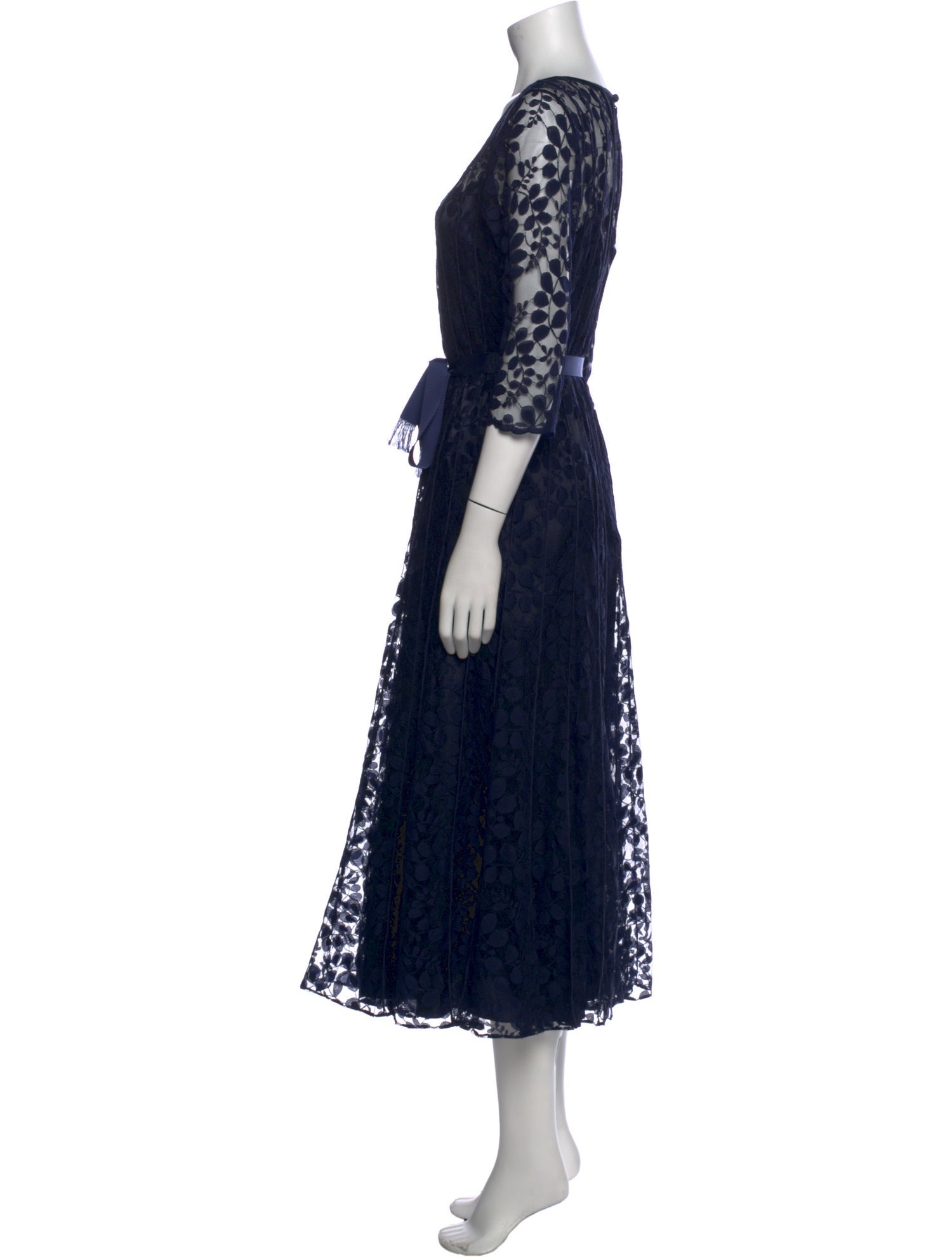 Teri Jon by Rickie Freeman Lace Pattern Long Dress