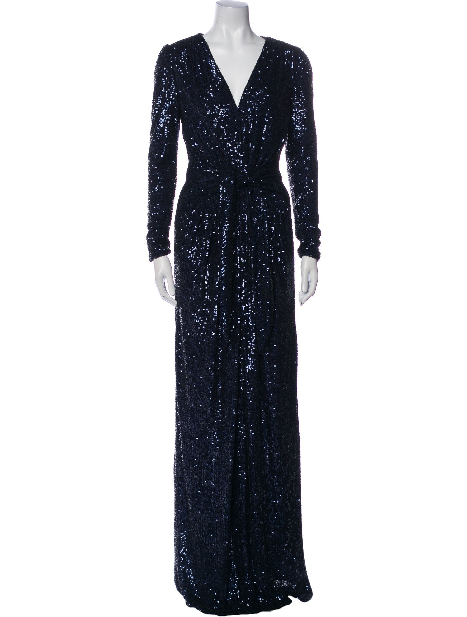 Teri Jon by Rickie Freeman V-Neck Long Dress