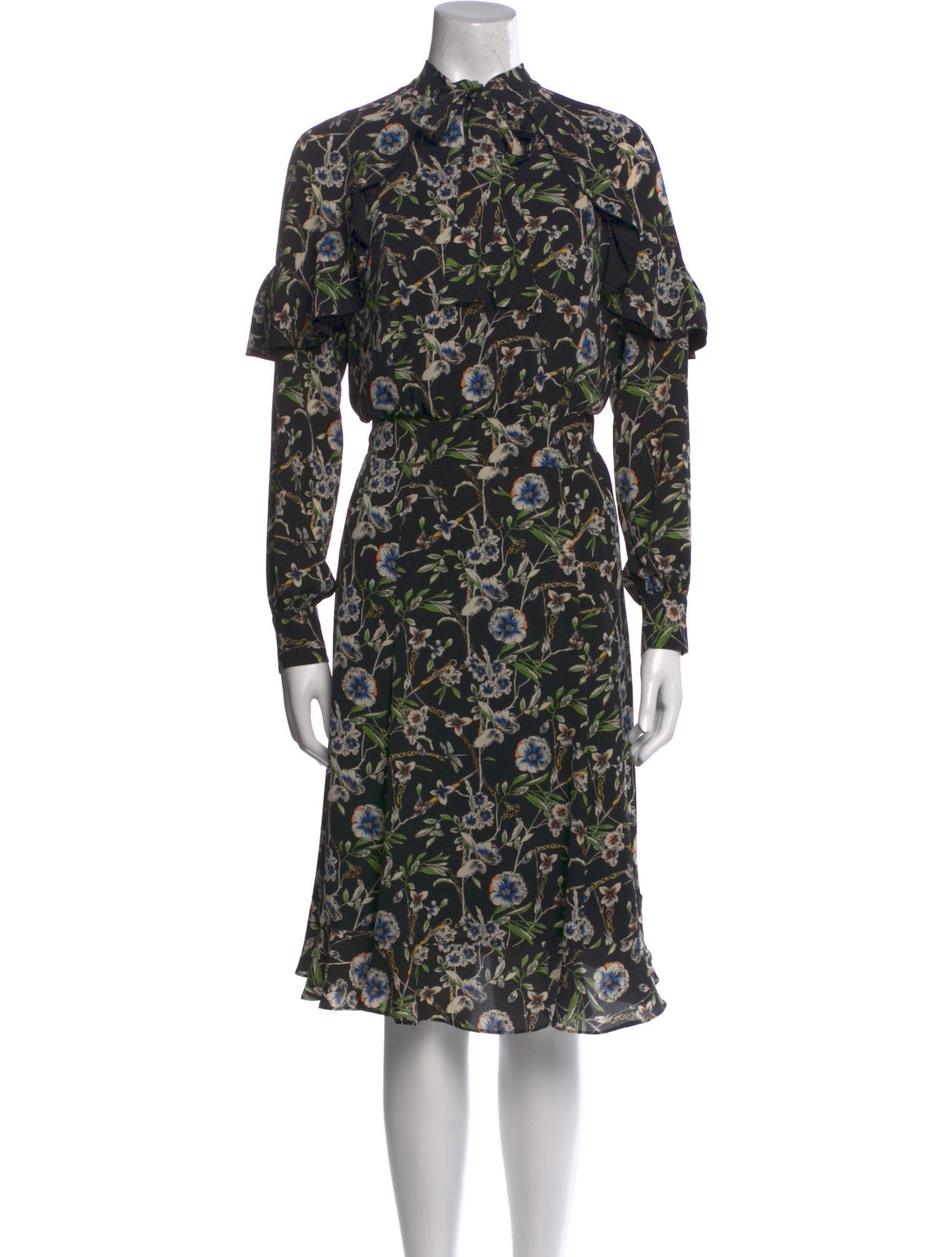 Teri Jon by Rickie Freeman Floral Print Knee-Length Dress