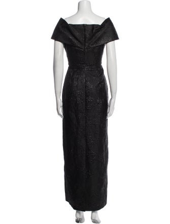 Teri Jon by Rickie Freeman Cowl Neck Long Dress