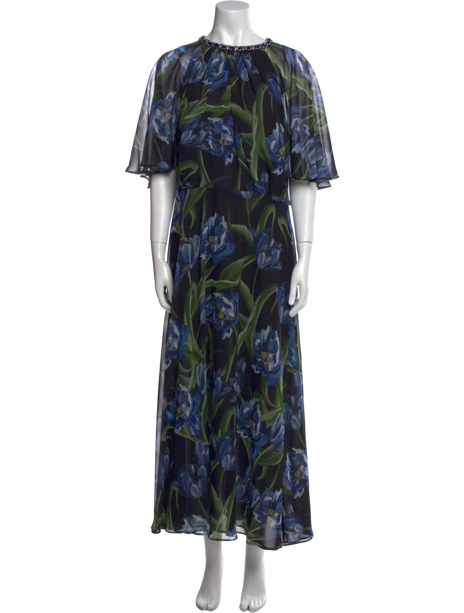 Teri Jon by Rickie Freeman Printed Long Dress w/ Tags