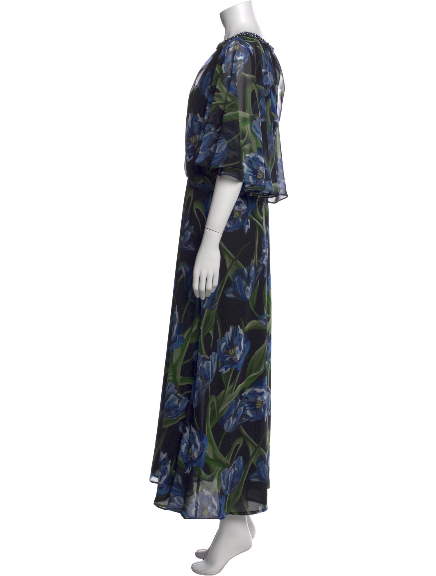 Teri Jon by Rickie Freeman Printed Long Dress w/ Tags