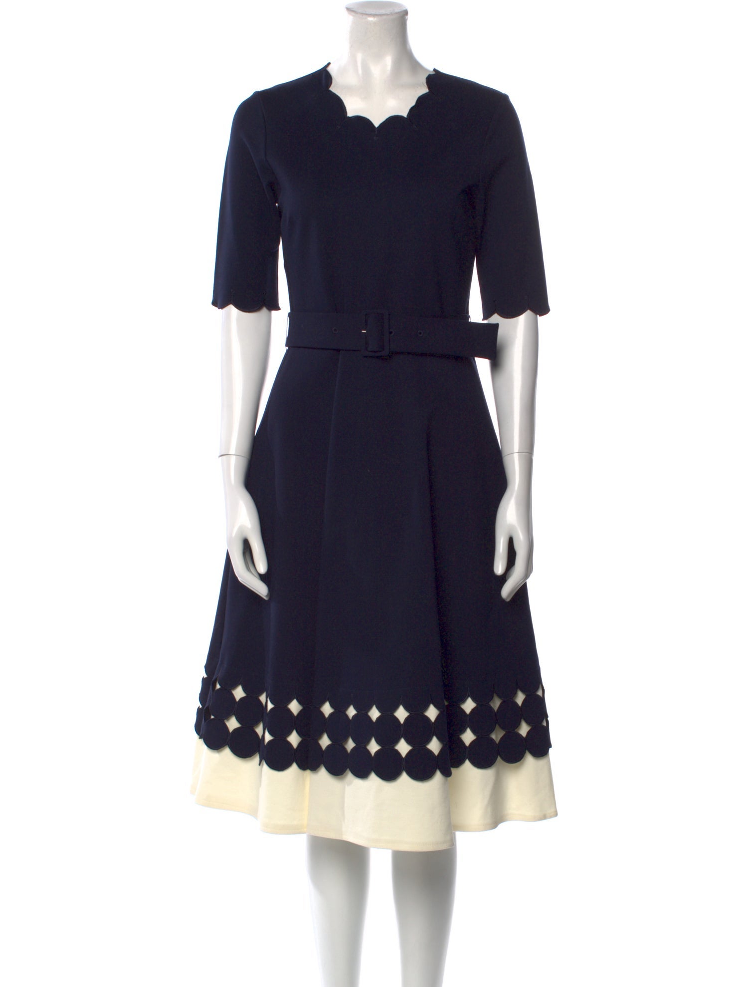 Teri Jon by Rickie Freeman V-Neck Midi Length Dress