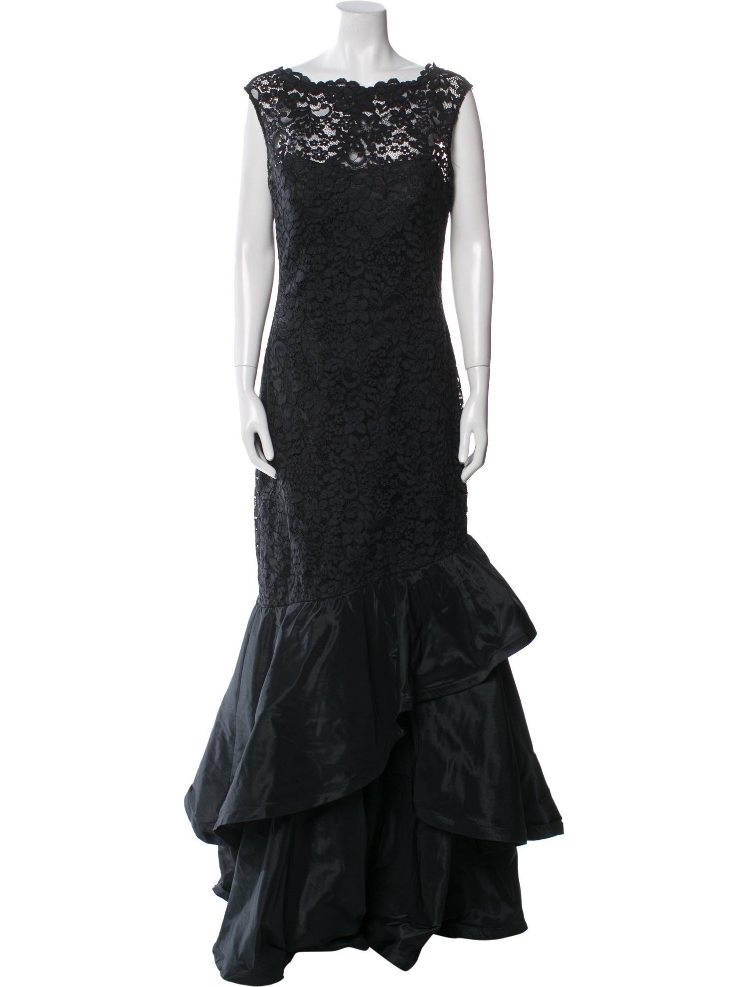 Teri Jon by Rickie Freeman Bateau Neckline Midi Length Dress