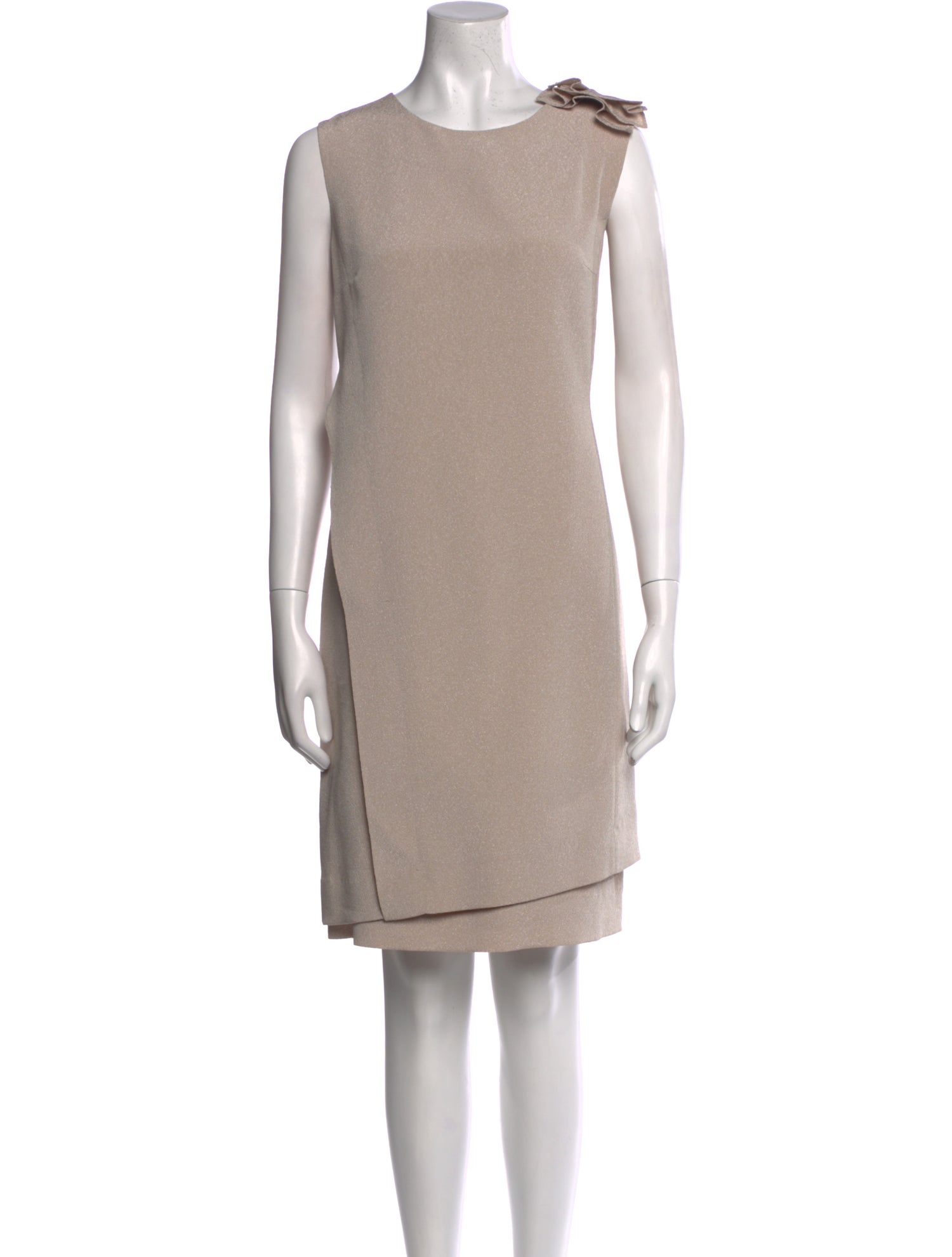 Teri Jon by Rickie Freeman Scoop Neck Midi Length Dress