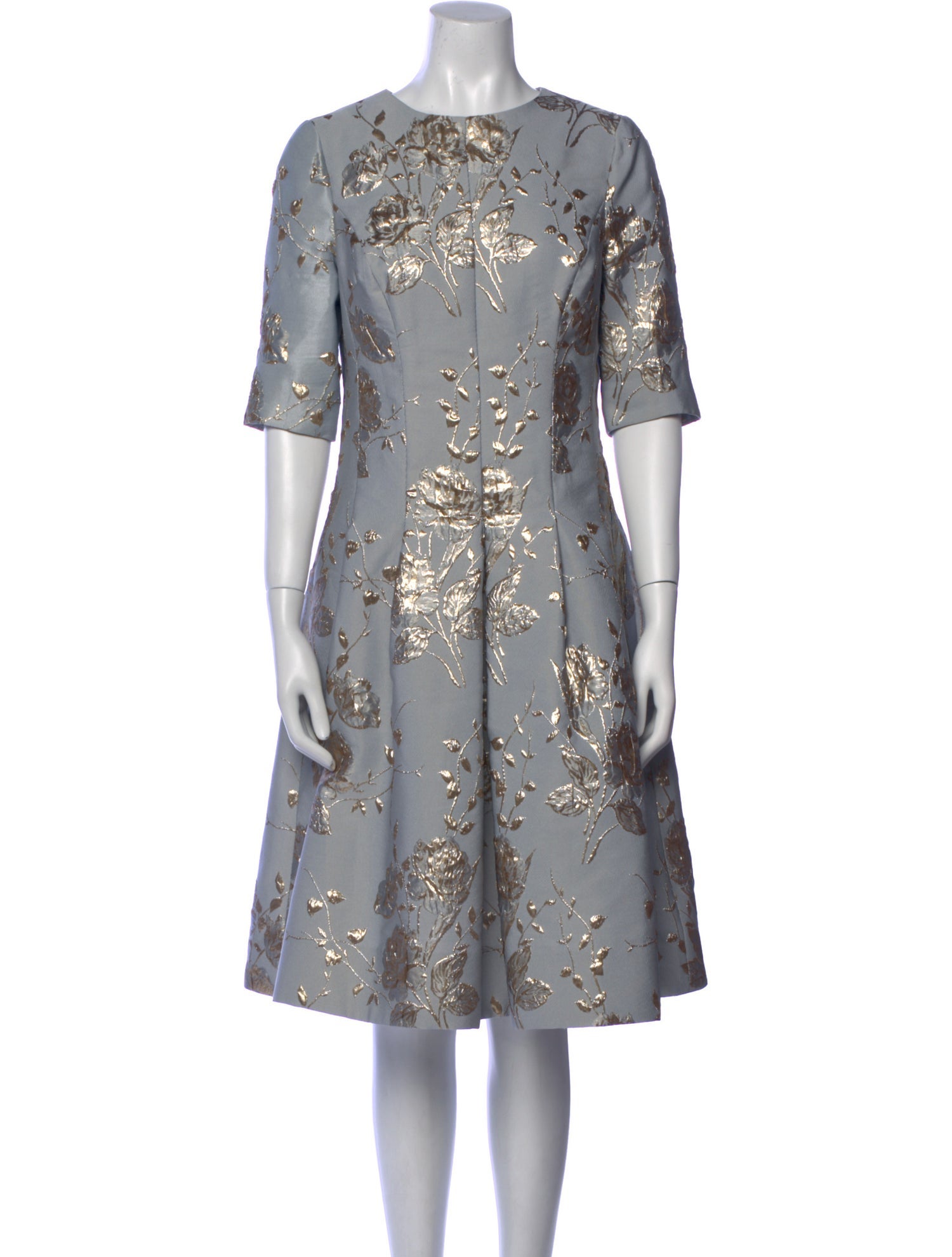 Teri Jon by Rickie Freeman Crew Neck Knee-Length Dress