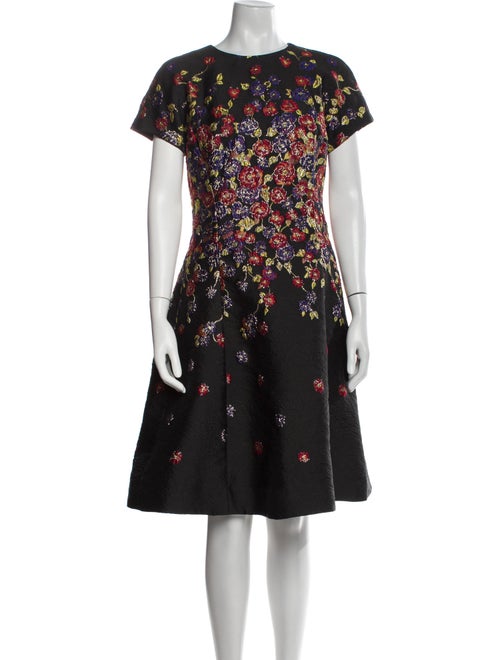 Teri Jon by Rickie Freeman Floral Print Knee-Length Dress