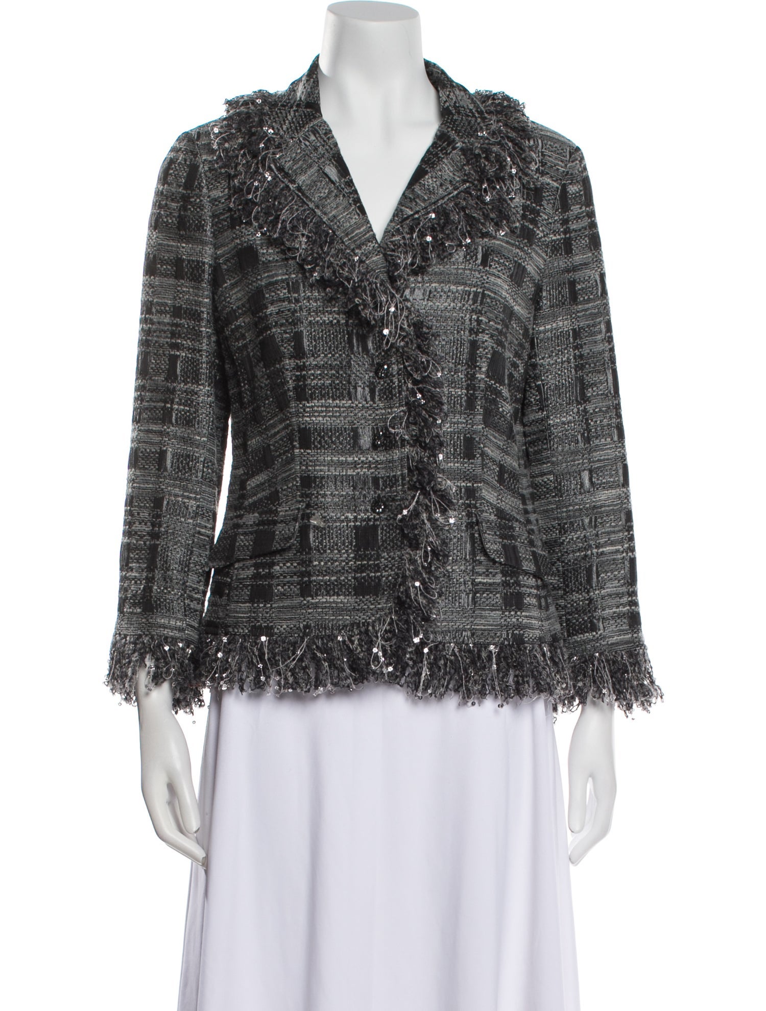 Teri Jon by Rickie Freeman Tweed Pattern Blazer