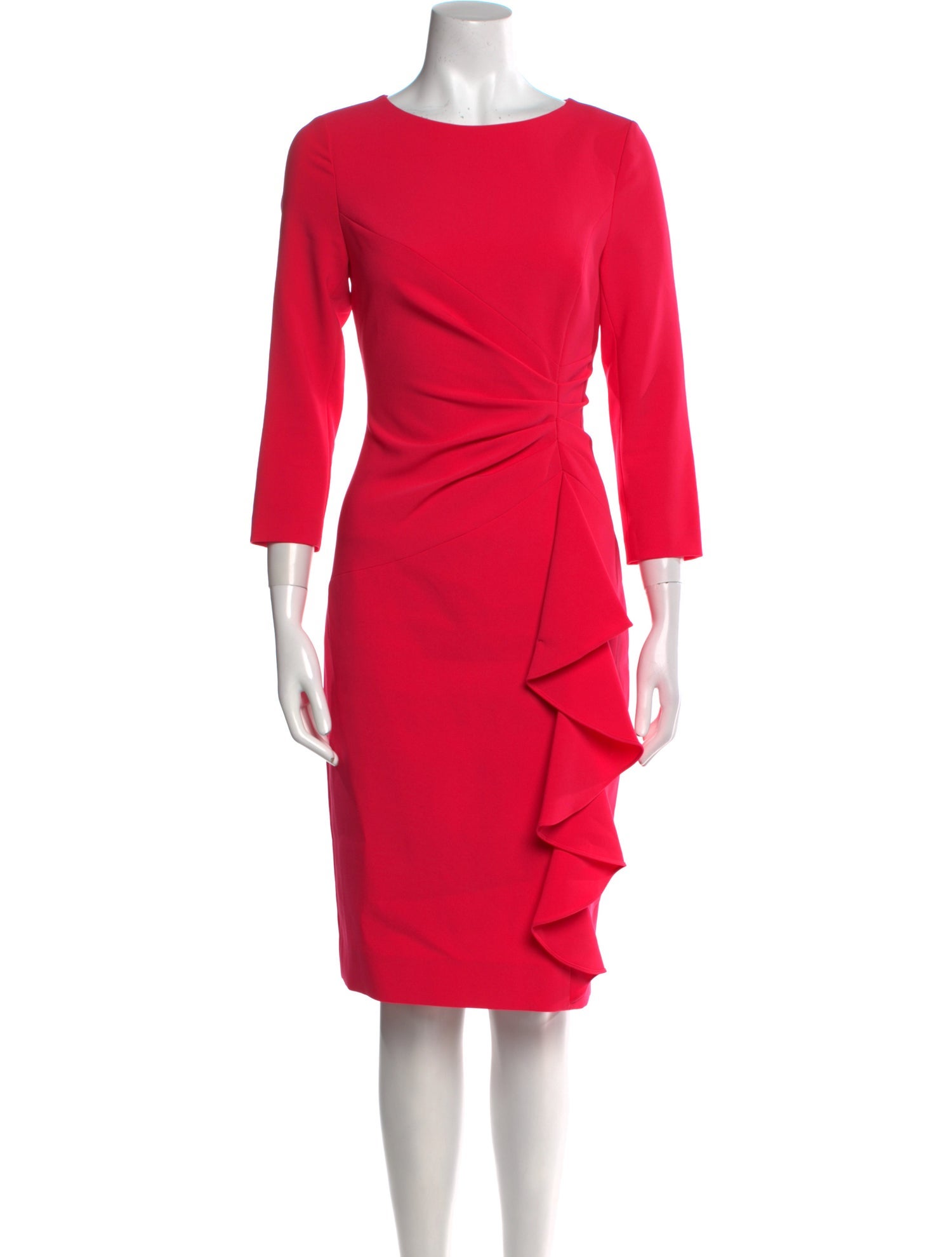 Teri Jon by Rickie Freeman Bateau Neckline Knee-Length Dress