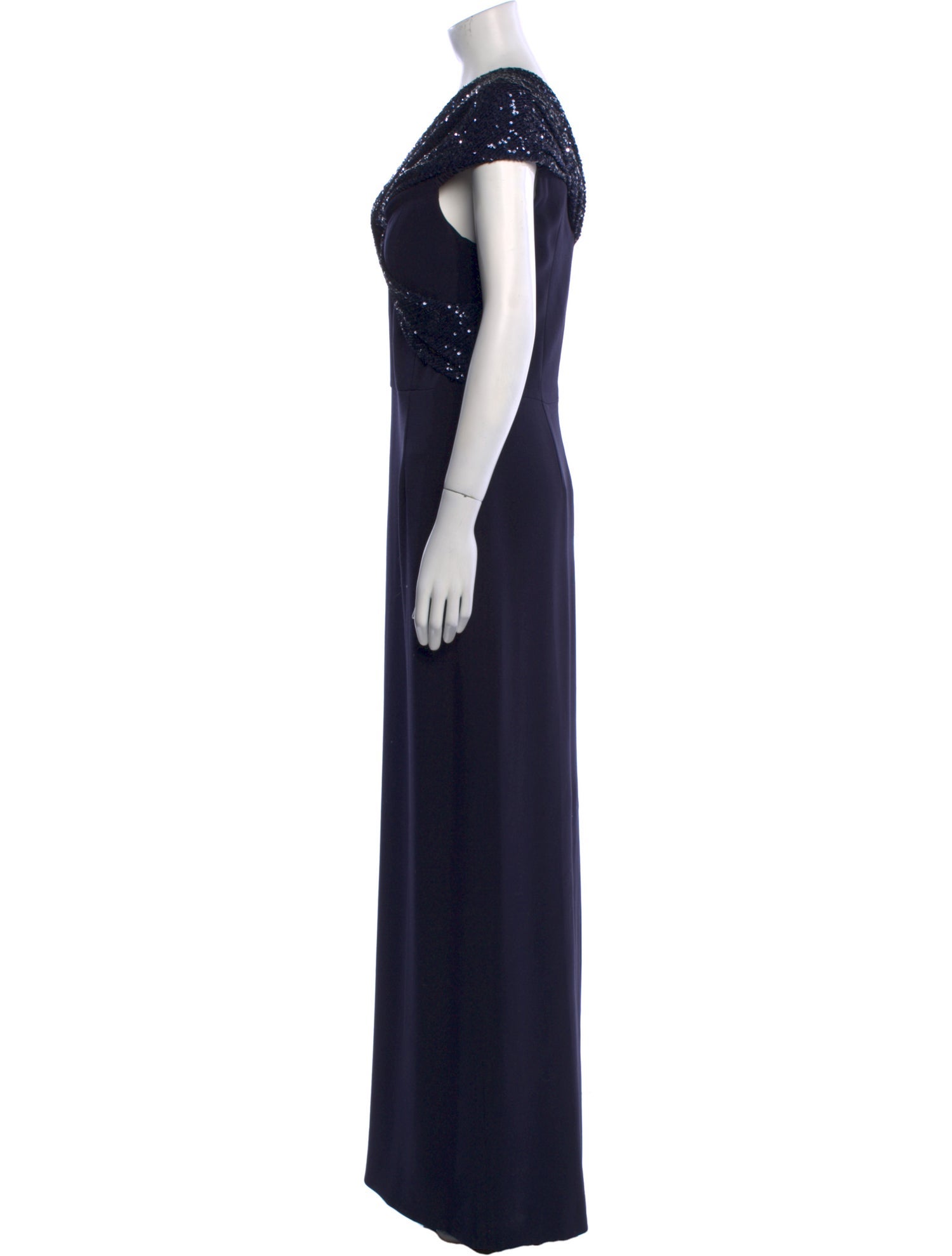 Teri Jon by Rickie Freeman V-Neck Long Dress