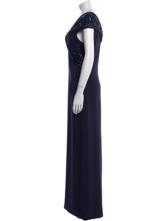 Teri Jon by Rickie Freeman V-Neck Long Dress