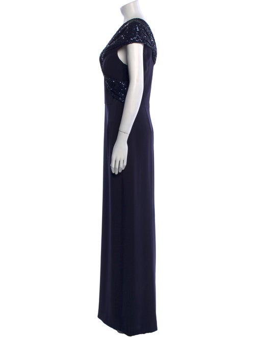 Teri Jon by Rickie Freeman V-Neck Long Dress