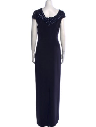 Teri Jon by Rickie Freeman V-Neck Long Dress