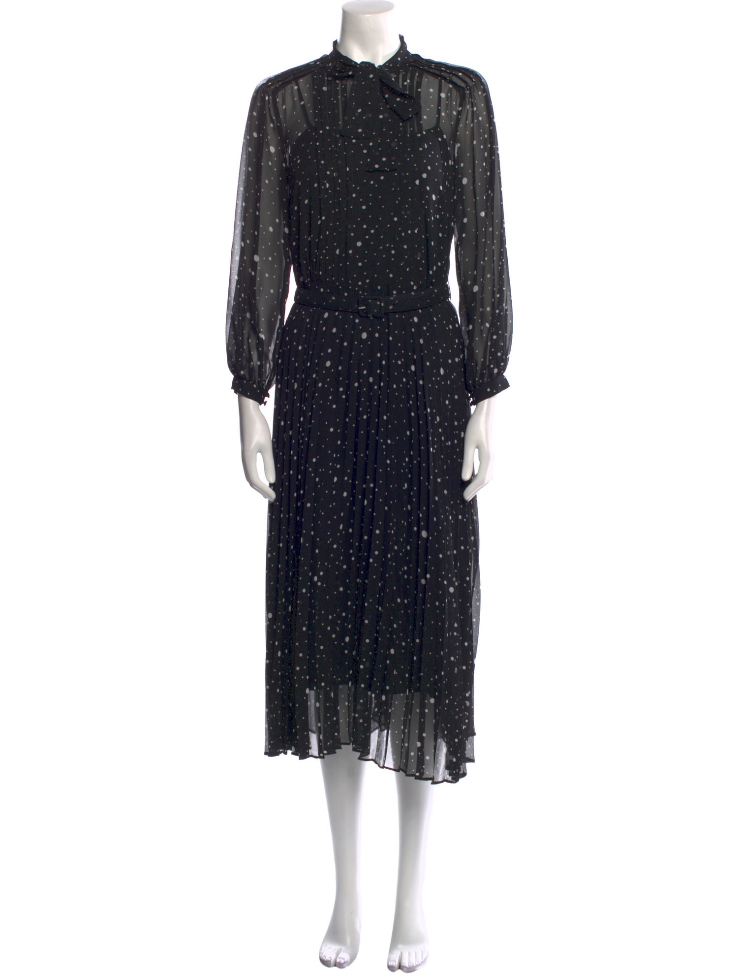 Teri Jon by Rickie Freeman Polka Dot Print Midi Length Dress