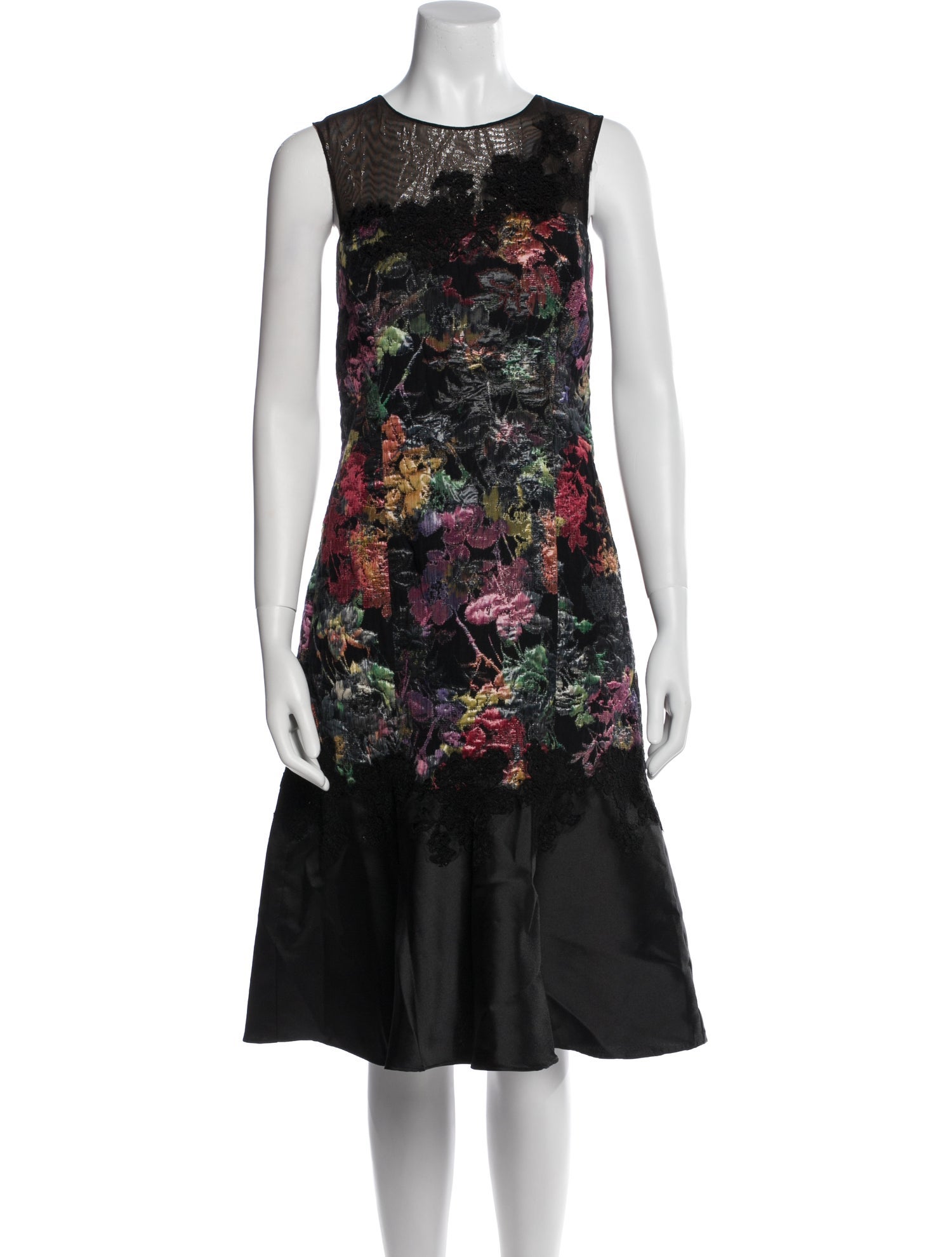 Teri Jon by Rickie Freeman Floral Print Midi Length Dress