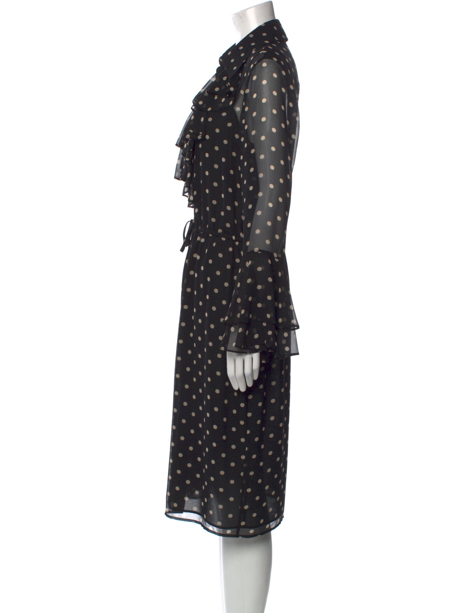 Teri Jon by Rickie Freeman Polka Dot Print Midi Length Dress