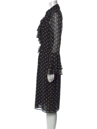 Teri Jon by Rickie Freeman Polka Dot Print Midi Length Dress