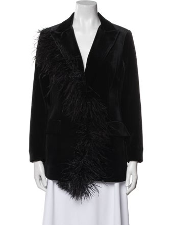 Teri Jon by Rickie Freeman Velour Striped Blazer