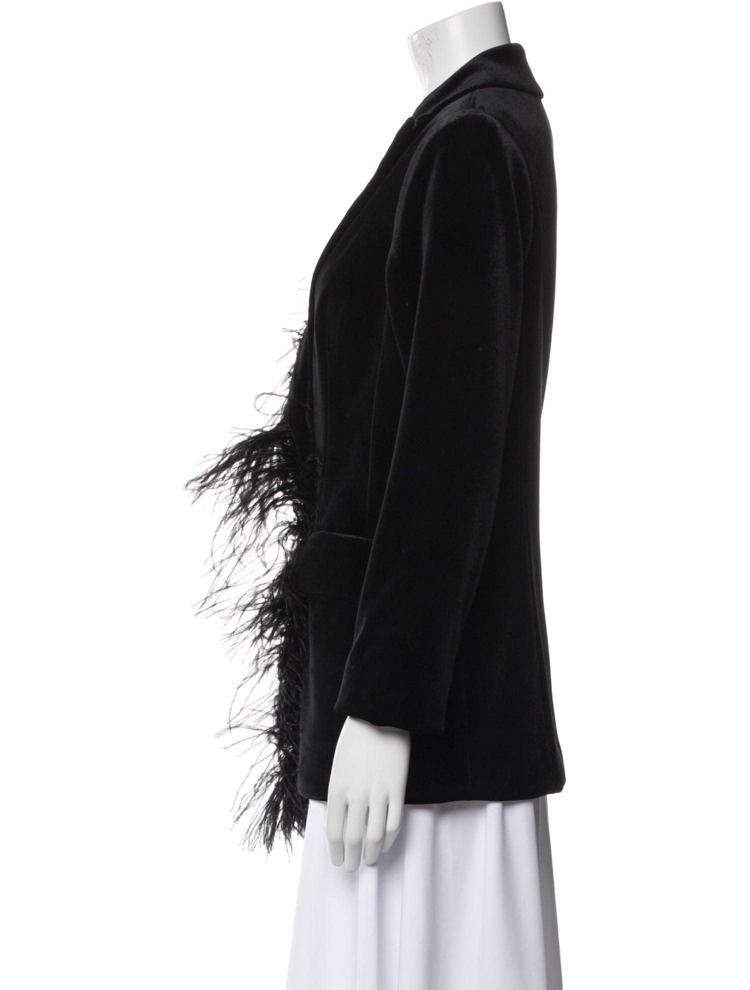 Teri Jon by Rickie Freeman Velour Striped Blazer