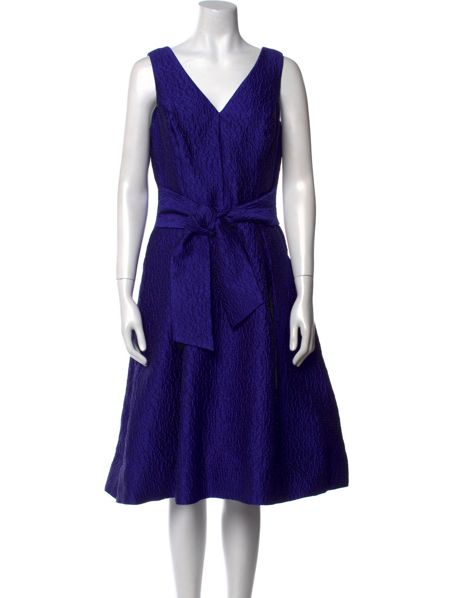 Teri Jon by Rickie Freeman V-Neck Midi Length Dress