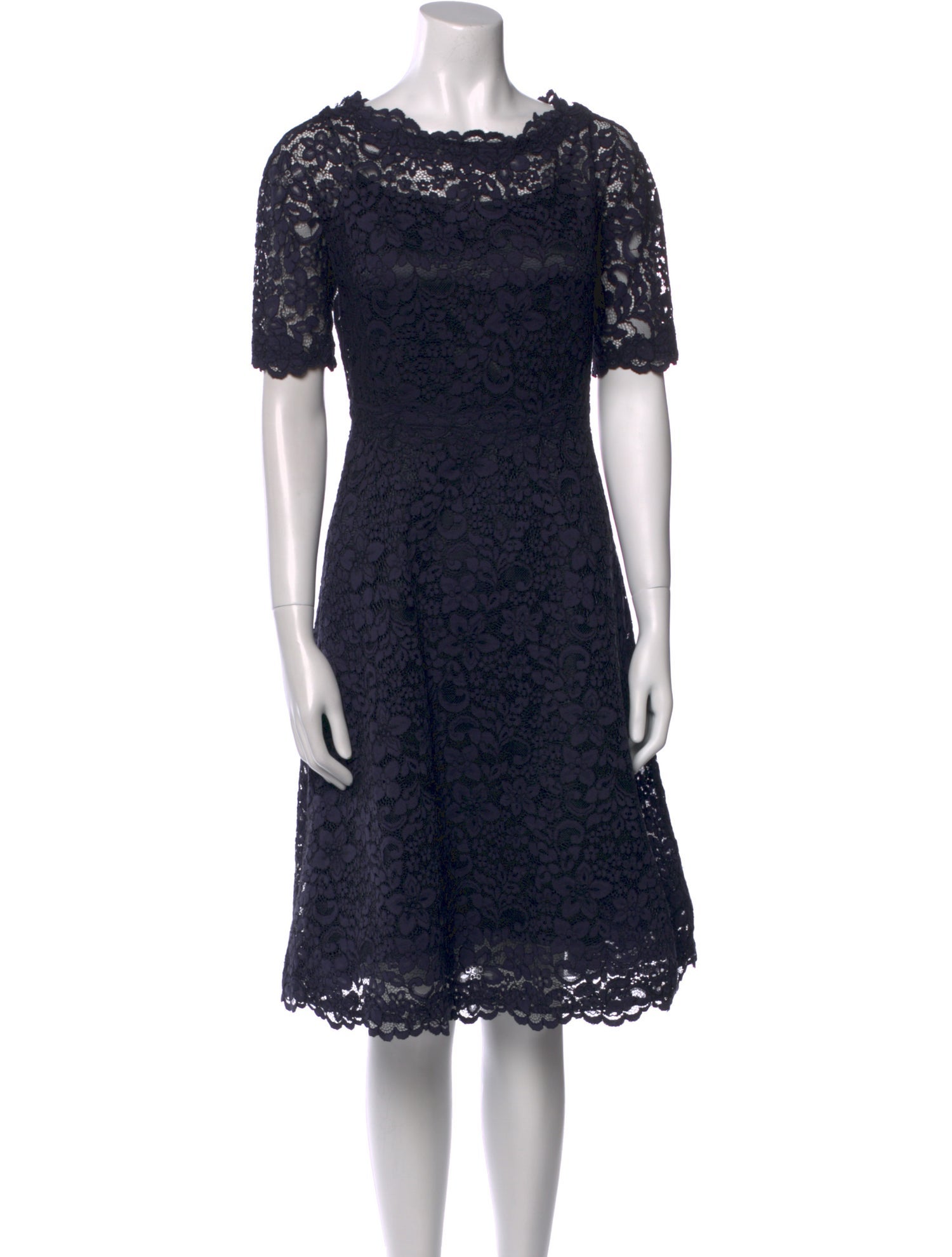 Teri Jon by Rickie Freeman Lace Pattern Knee-Length Dress