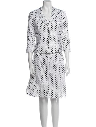 Teri Jon by Rickie Freeman Polka Dot Print Skirt Set