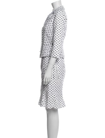 Teri Jon by Rickie Freeman Polka Dot Print Skirt Set