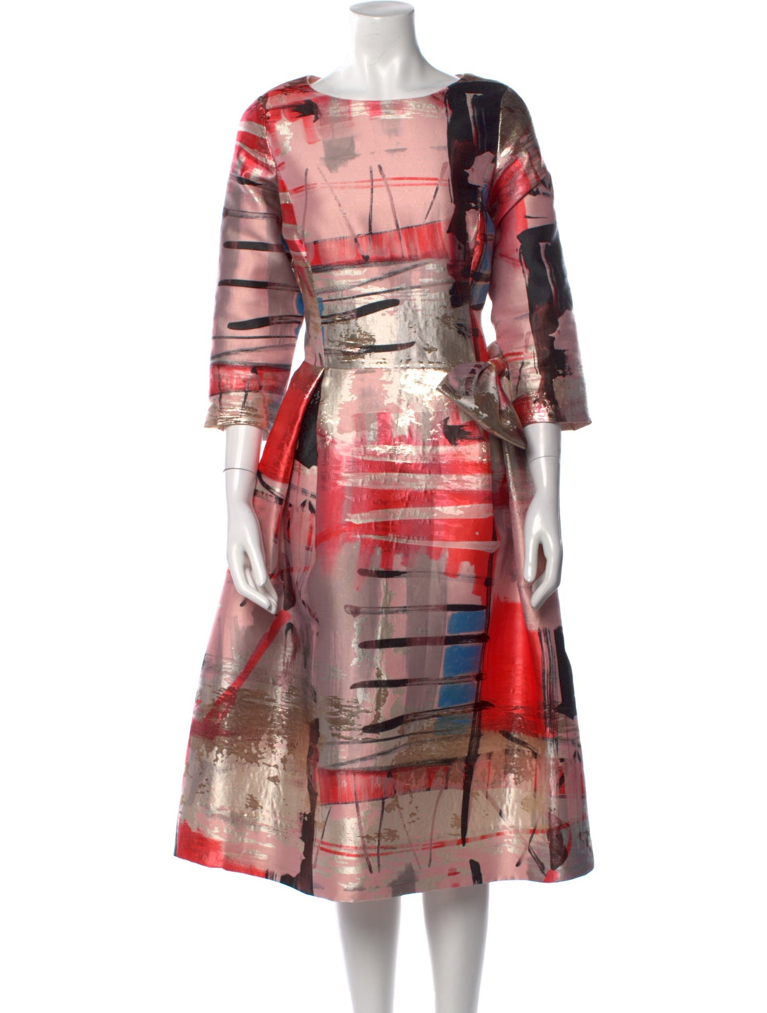 Teri Jon by Rickie Freeman Printed Midi Length Dress w/ Tags