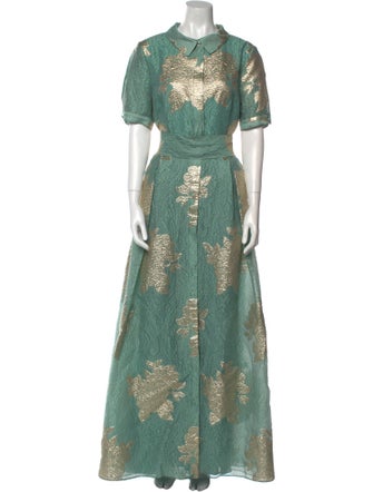 Teri Jon by Rickie Freeman Floral Print Long Dress