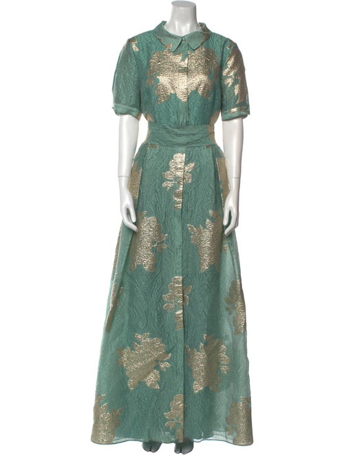 Teri Jon by Rickie Freeman Floral Print Long Dress