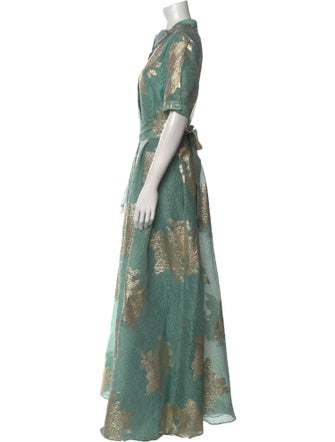 Teri Jon by Rickie Freeman Floral Print Long Dress