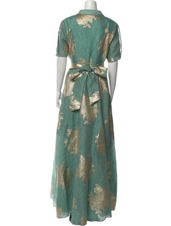 Teri Jon by Rickie Freeman Floral Print Long Dress