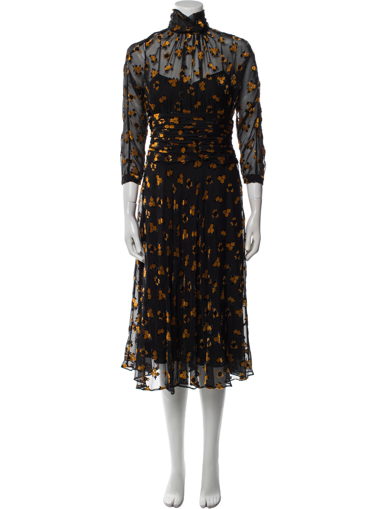 Teri Jon by Rickie Freeman Floral Print Midi Length Dress